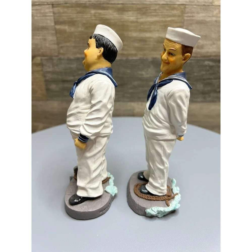 1999 Dave Grossman Creations Laurel & Hardy Navy Sailor Resin Figurines /5000